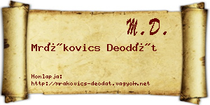 Mrákovics Deodát névjegykártya